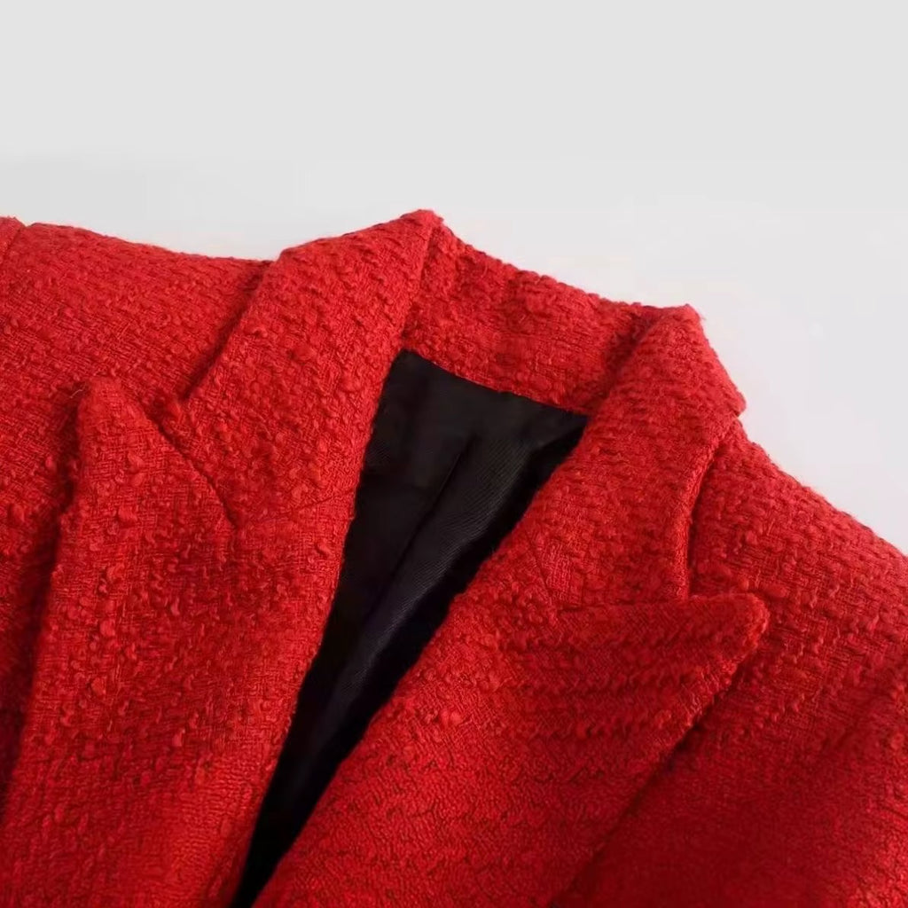 Double breasted tweed blazer