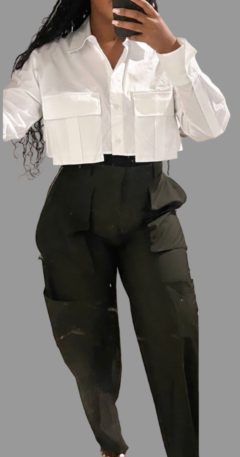 Long sleeve cropped shirt