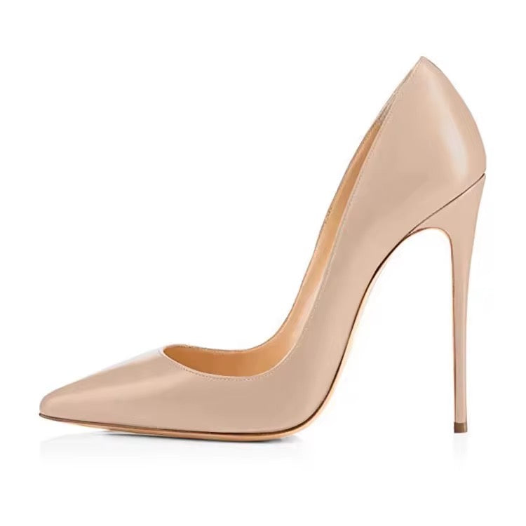 Gold bottom nude pump heels