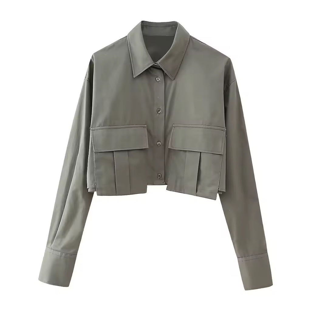 Long sleeve cropped shirt