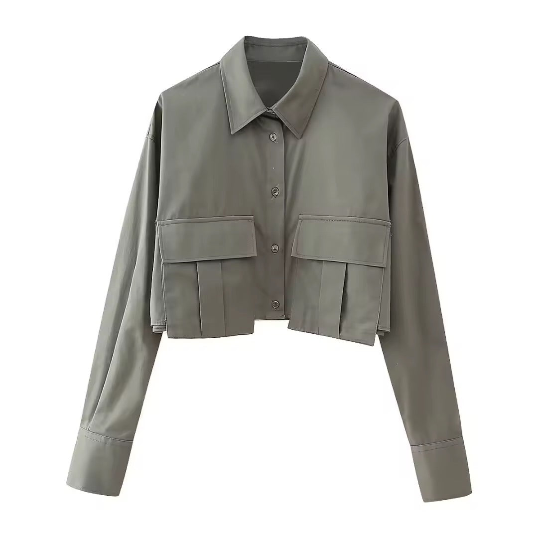 Long sleeve cropped shirt