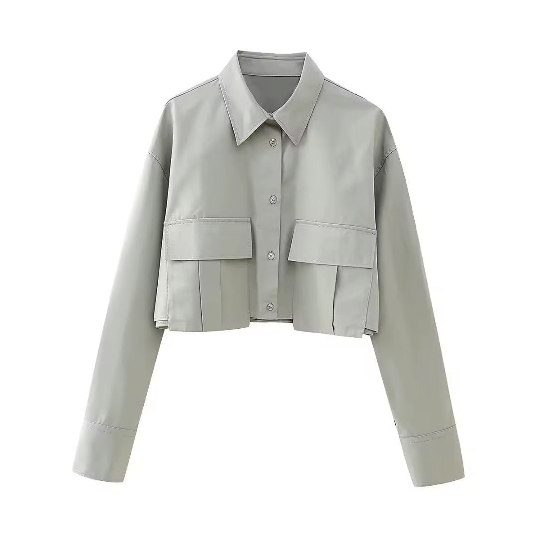Long sleeve cropped shirt