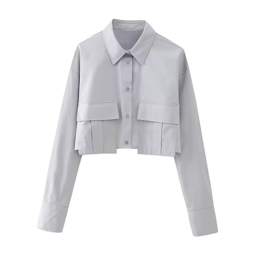 Long sleeve cropped shirt
