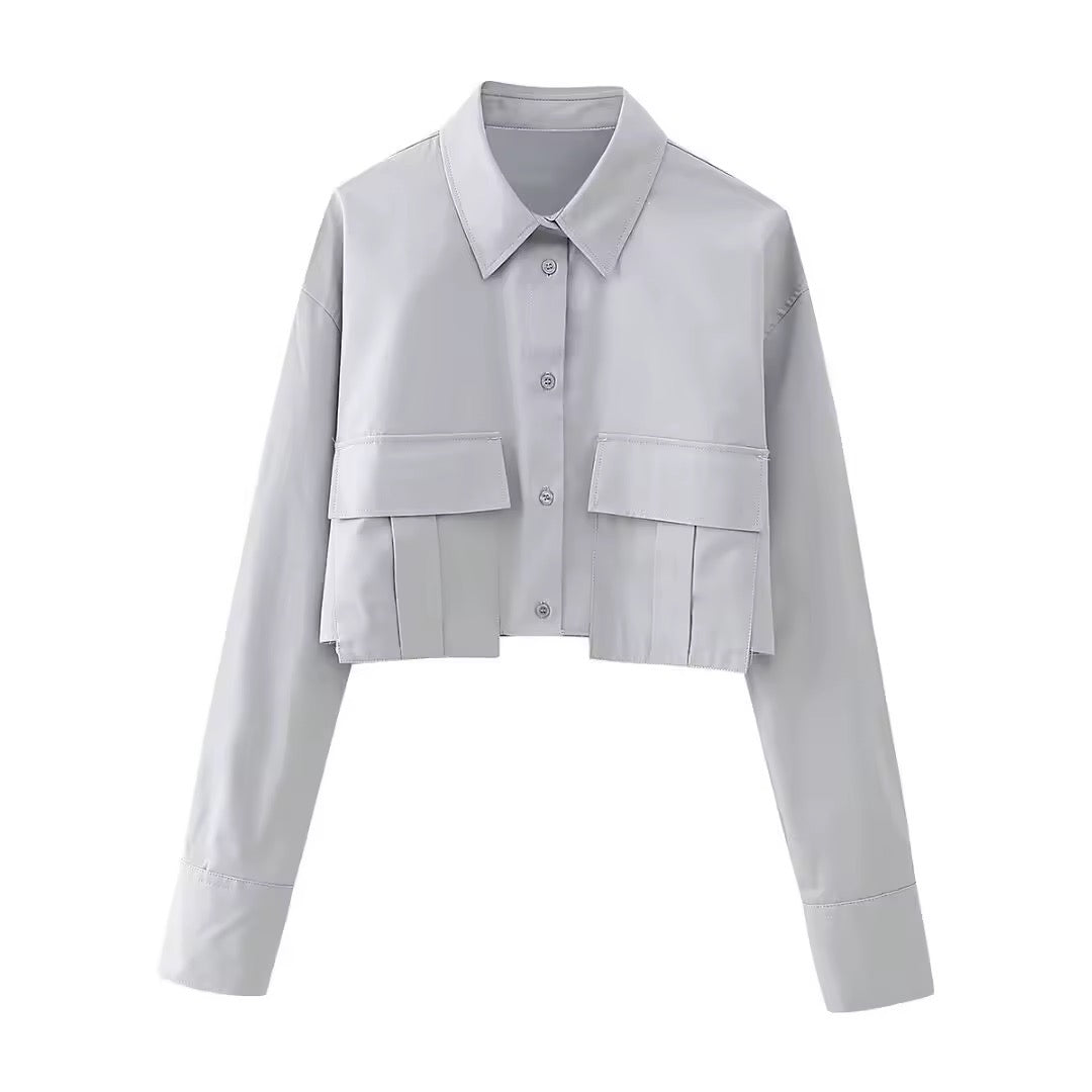 Long sleeve cropped shirt