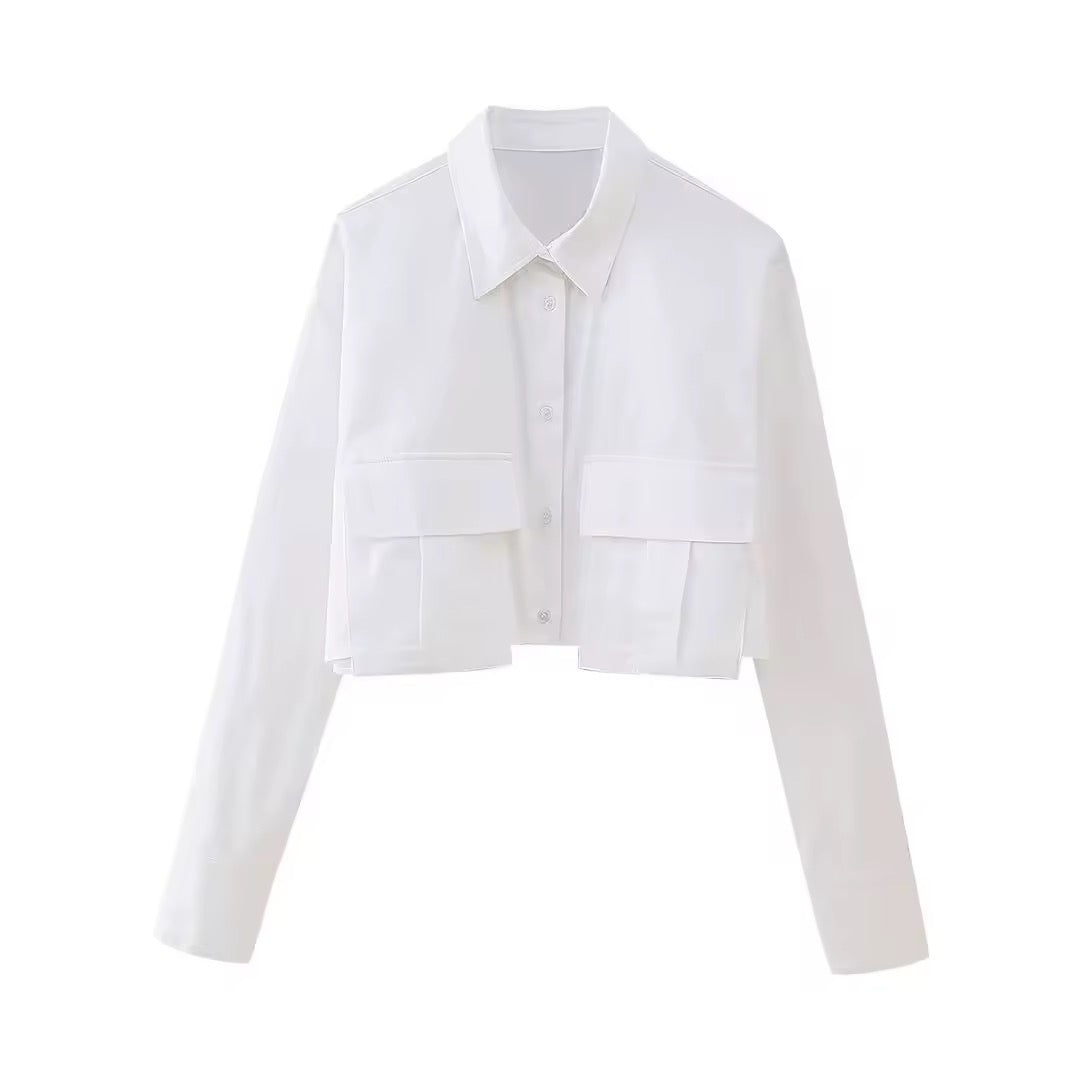 Long sleeve cropped shirt